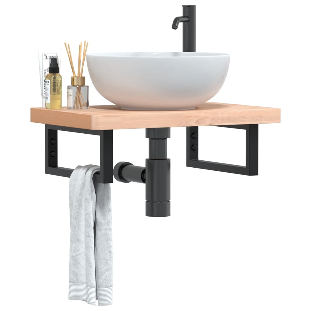 Badkamer wandschap staal en massief beukenhout is nu te koop bij PeponiXL, paradijselijk wonen!