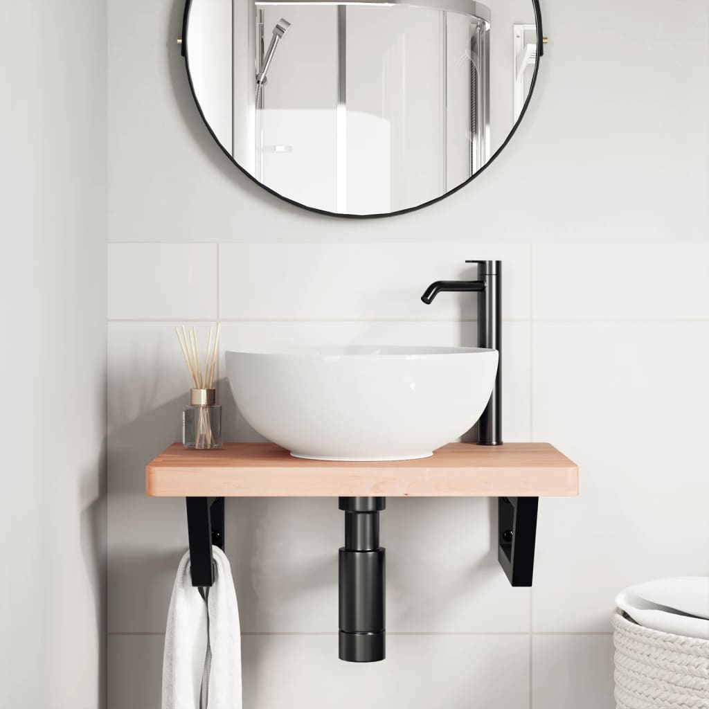 Badkamer wandschap staal en massief beukenhout is nu te koop bij PeponiXL, paradijselijk wonen!