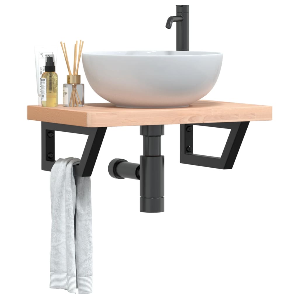 Badkamer wandschap staal en massief beukenhout is nu te koop bij PeponiXL, paradijselijk wonen!