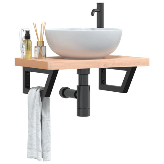 Badkamer wandschap staal en massief beukenhout is nu te koop bij PeponiXL, paradijselijk wonen!