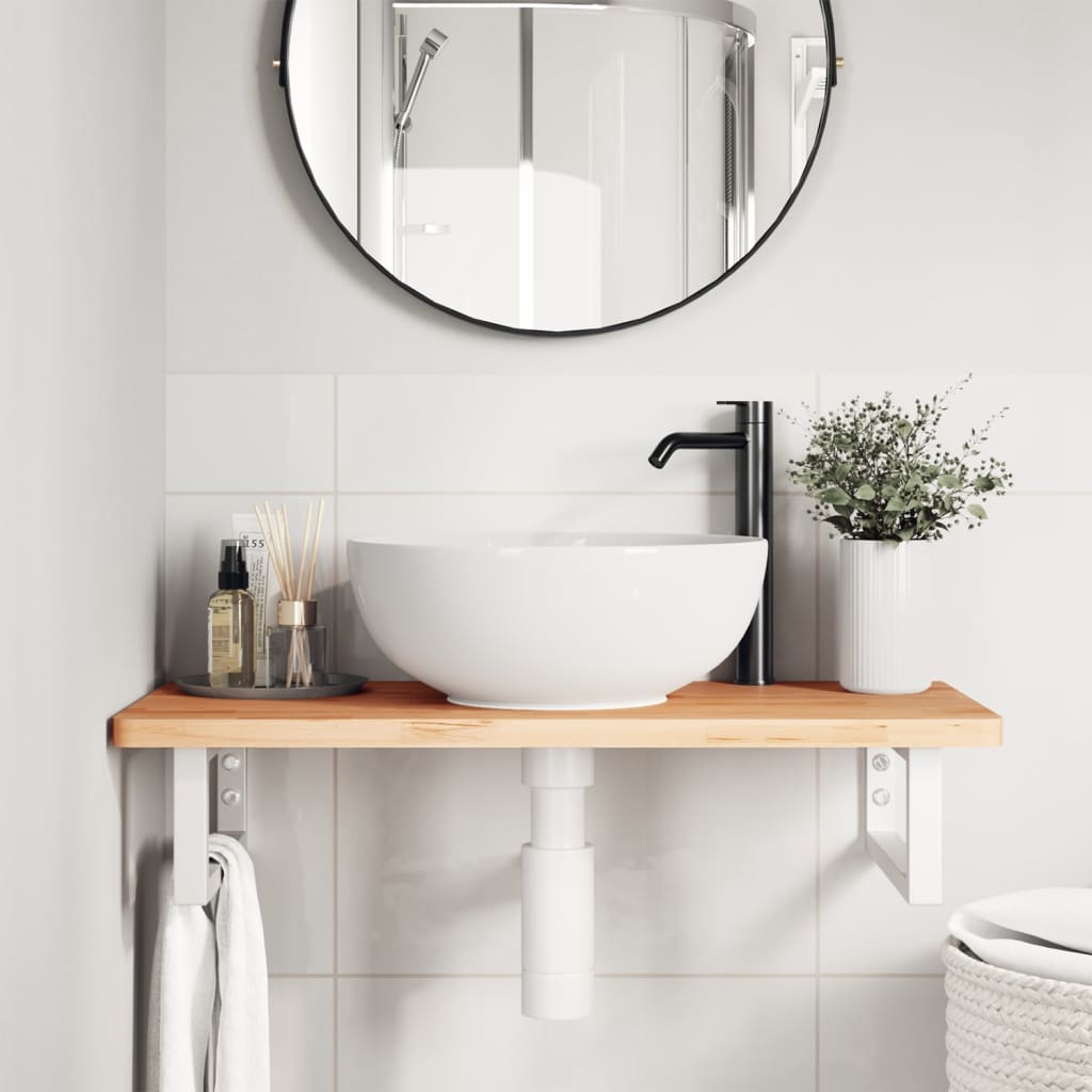 Badkamer wandschap staal en massief beukenhout is nu te koop bij PeponiXL, paradijselijk wonen!