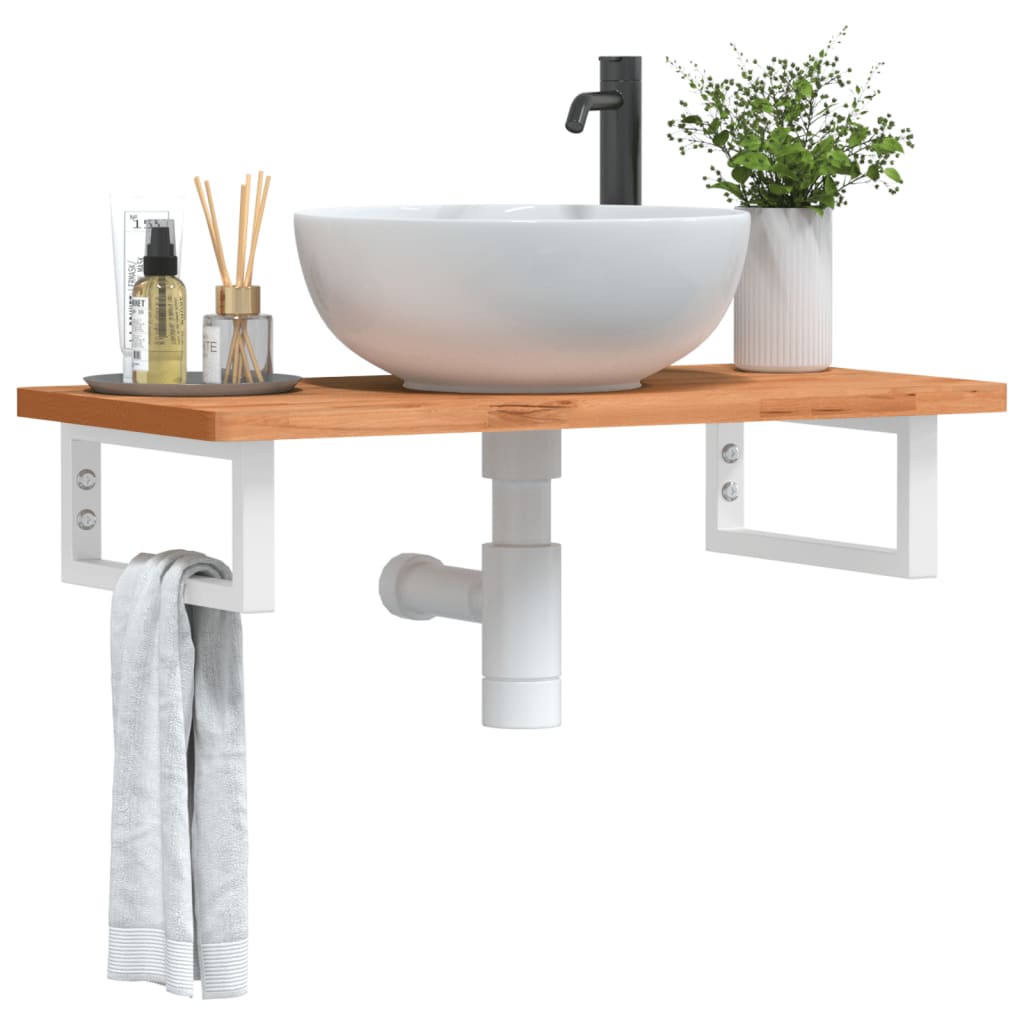 Badkamer wandschap staal en massief beukenhout is nu te koop bij PeponiXL, paradijselijk wonen!
