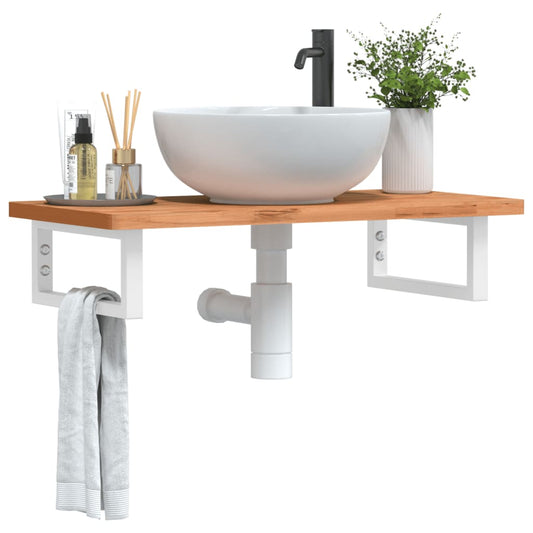 Badkamer wandschap staal en massief beukenhout is nu te koop bij PeponiXL, paradijselijk wonen!