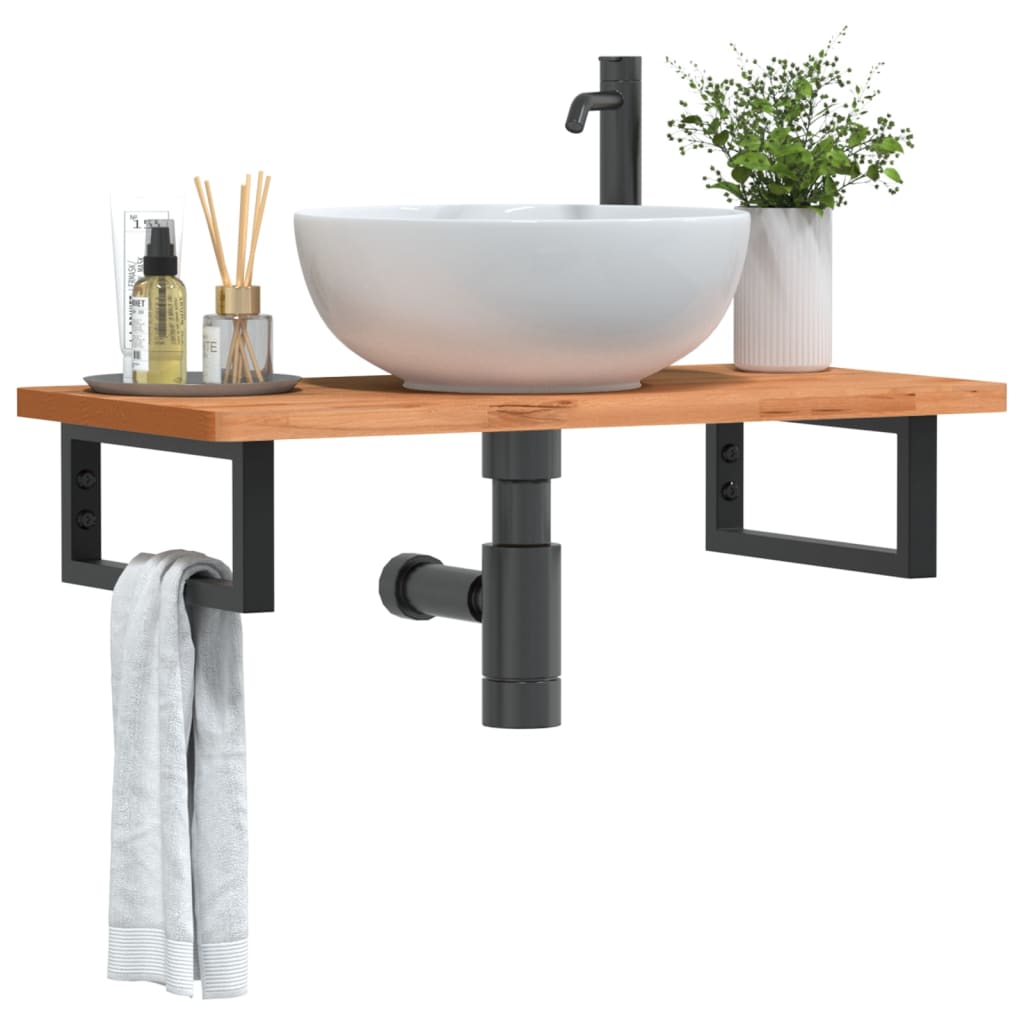Badkamer wandschap staal en massief beukenhout is nu te koop bij PeponiXL, paradijselijk wonen!