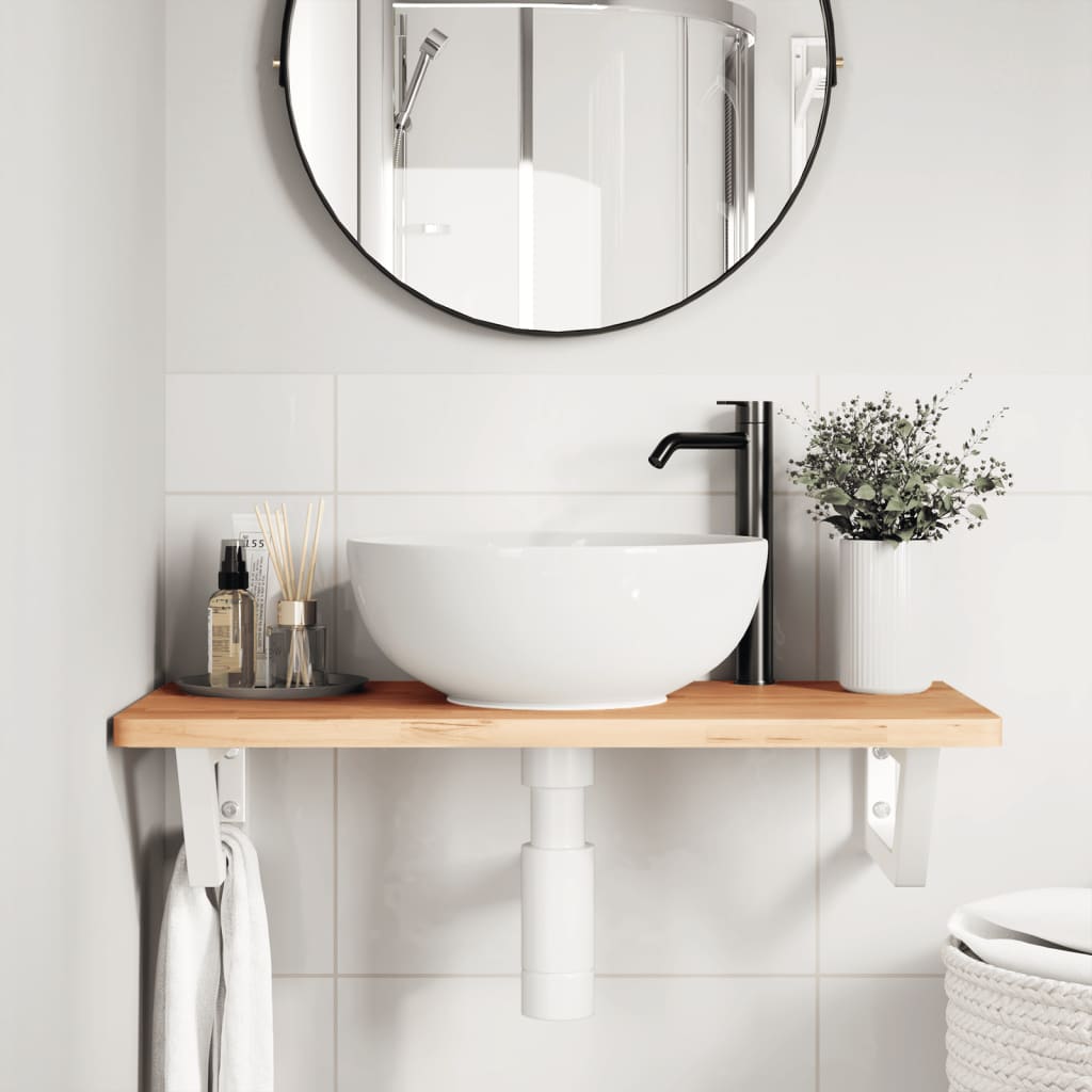 Badkamer wandschap staal en massief beukenhout is nu te koop bij PeponiXL, paradijselijk wonen!