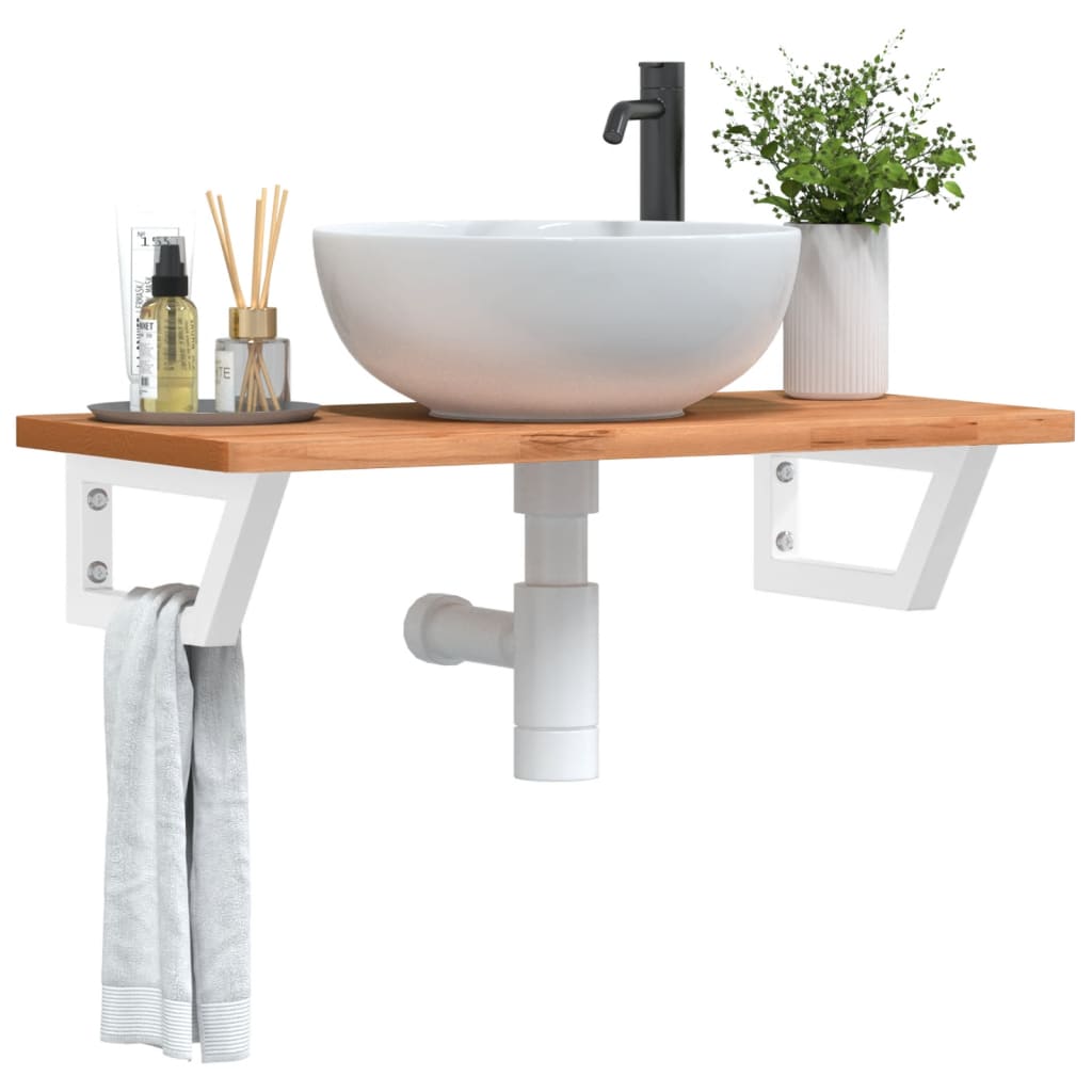 Badkamer wandschap staal en massief beukenhout is nu te koop bij PeponiXL, paradijselijk wonen!