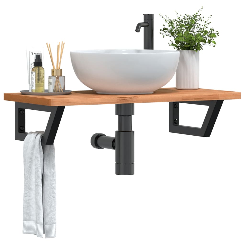 Badkamer wandschap staal en massief beukenhout is nu te koop bij PeponiXL, paradijselijk wonen!