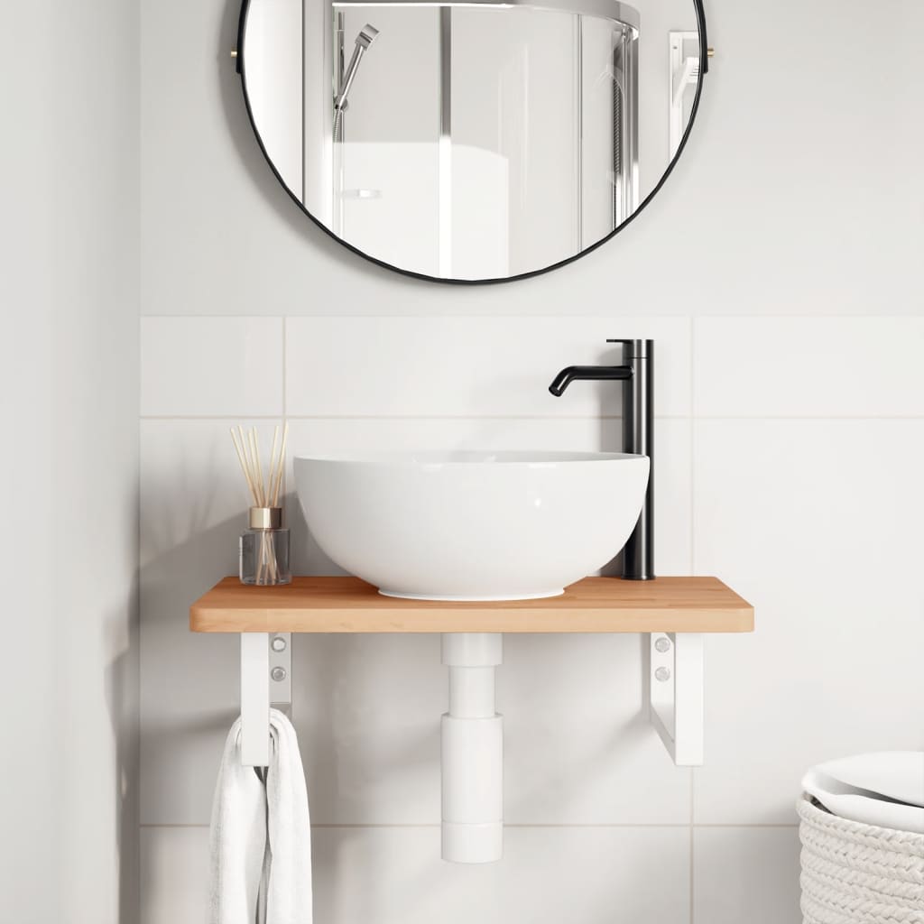 Badkamer wandschap staal en massief beukenhout is nu te koop bij PeponiXL, paradijselijk wonen!