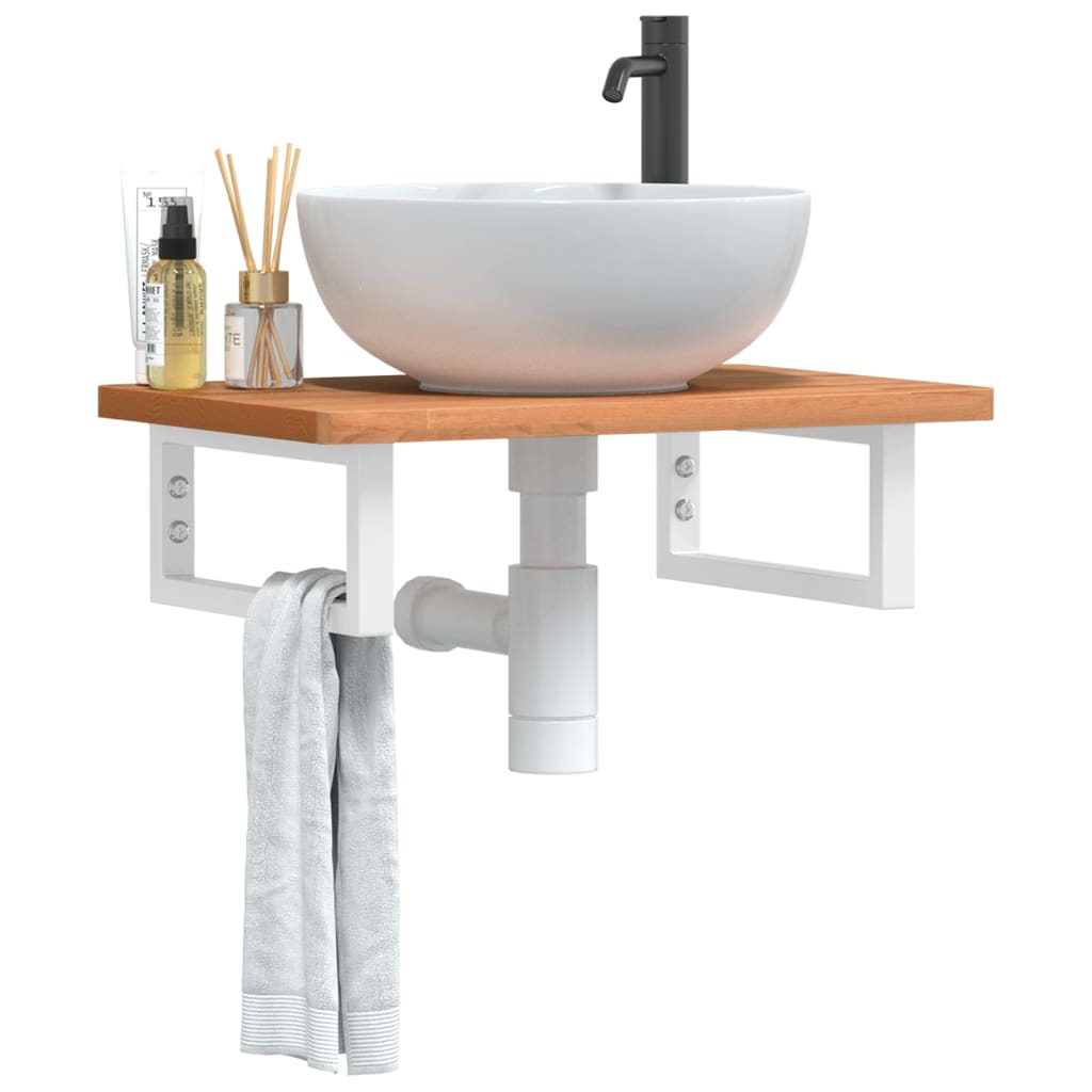 Badkamer wandschap staal en massief beukenhout is nu te koop bij PeponiXL, paradijselijk wonen!
