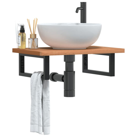 Badkamer wandschap staal en massief beukenhout is nu te koop bij PeponiXL, paradijselijk wonen!