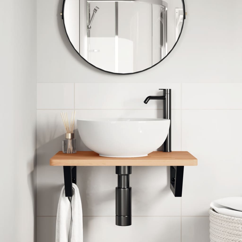 Badkamer wandschap staal en massief beukenhout is nu te koop bij PeponiXL, paradijselijk wonen!