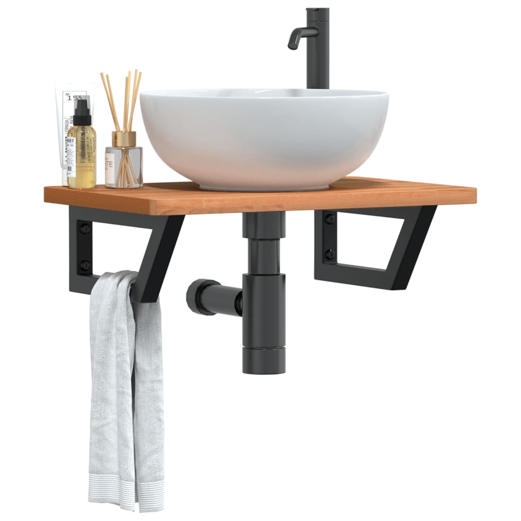 Badkamer wandschap staal en massief beukenhout is nu te koop bij PeponiXL, paradijselijk wonen!
