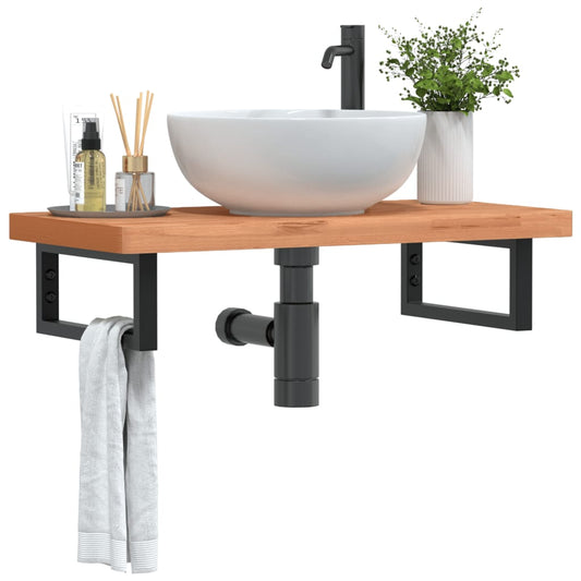 Badkamer wandschap staal en massief beukenhout is nu te koop bij PeponiXL, paradijselijk wonen!