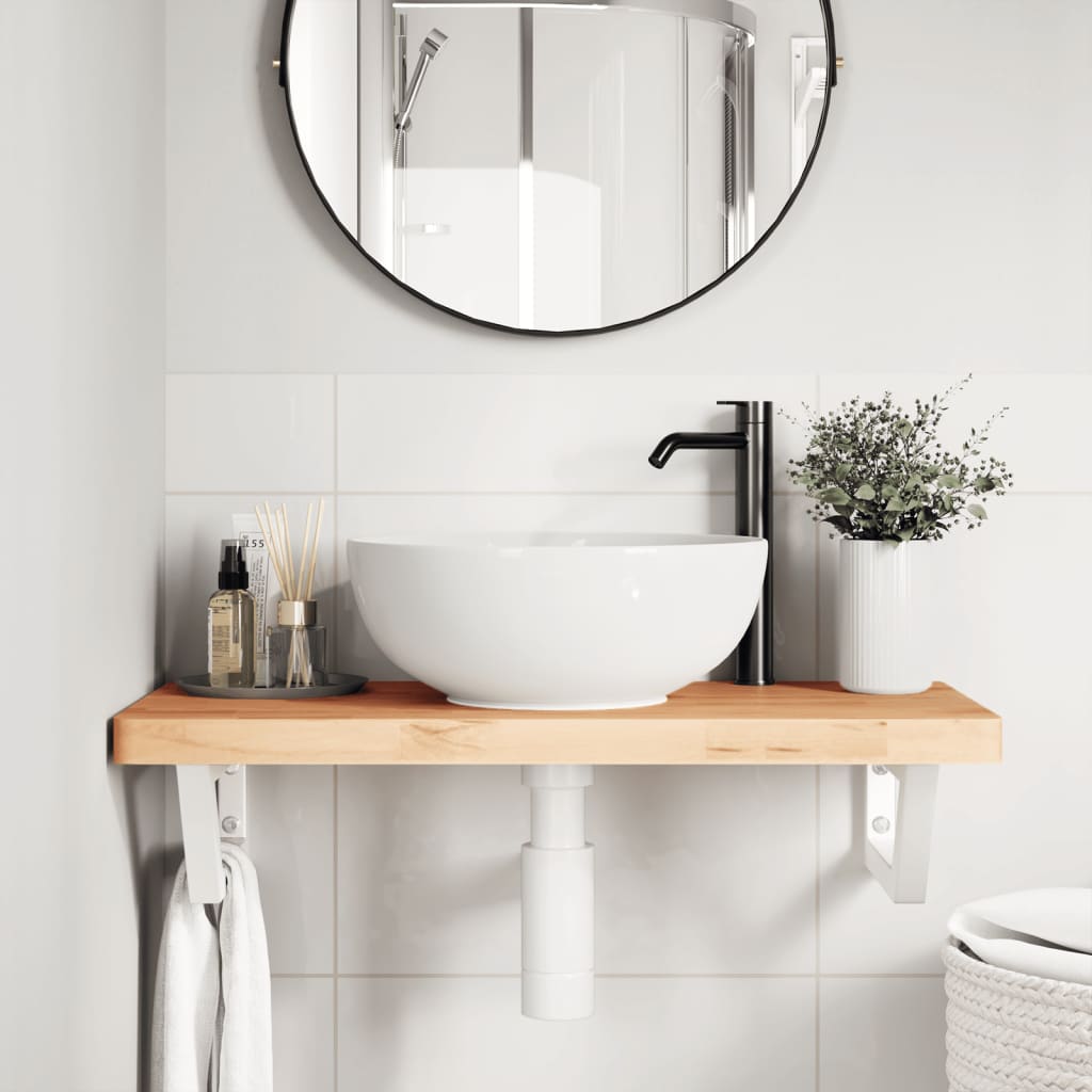 Badkamer wandschap staal en massief beukenhout is nu te koop bij PeponiXL, paradijselijk wonen!