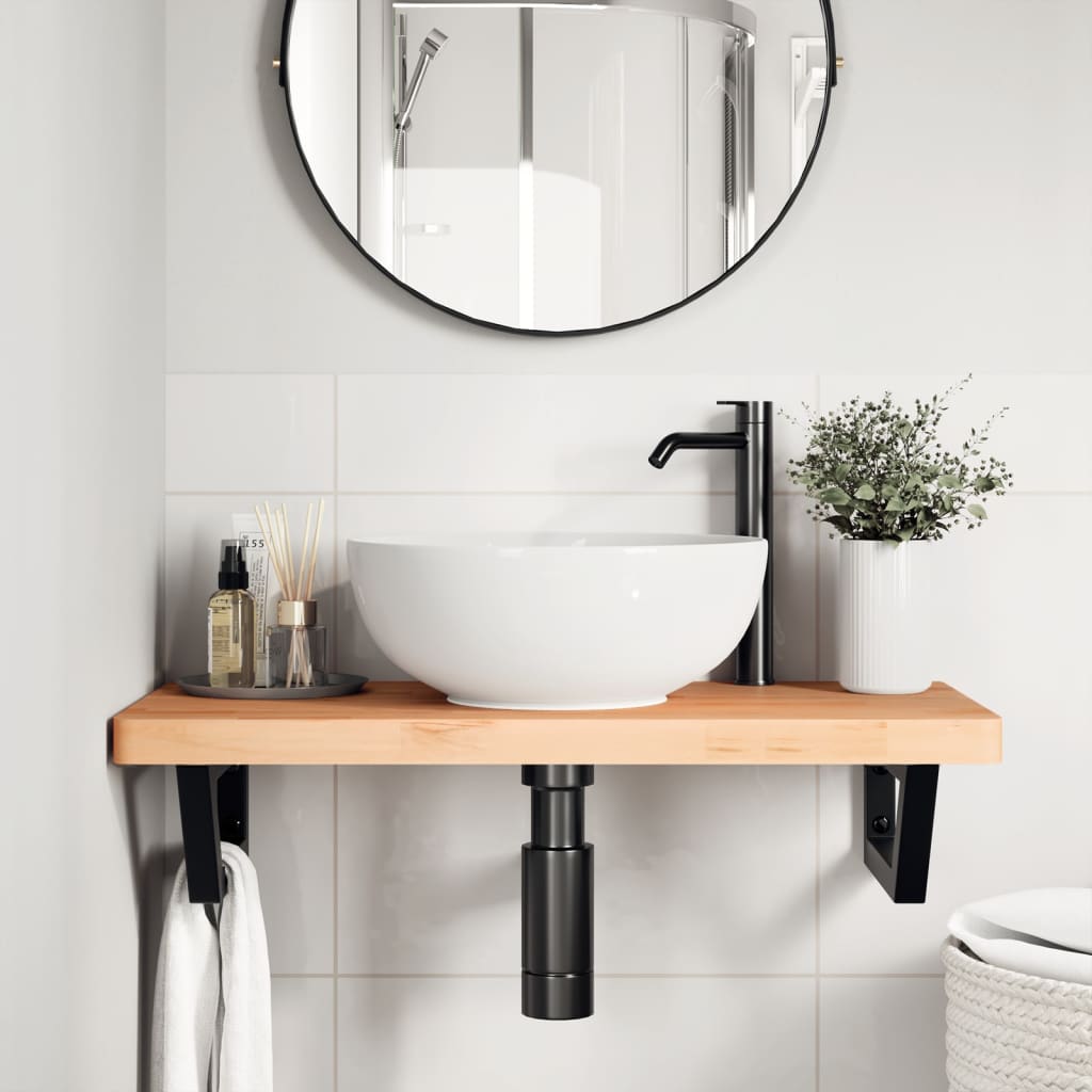 Badkamer wandschap staal en massief beukenhout is nu te koop bij PeponiXL, paradijselijk wonen!