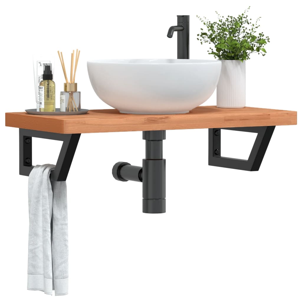 Badkamer wandschap staal en massief beukenhout is nu te koop bij PeponiXL, paradijselijk wonen!