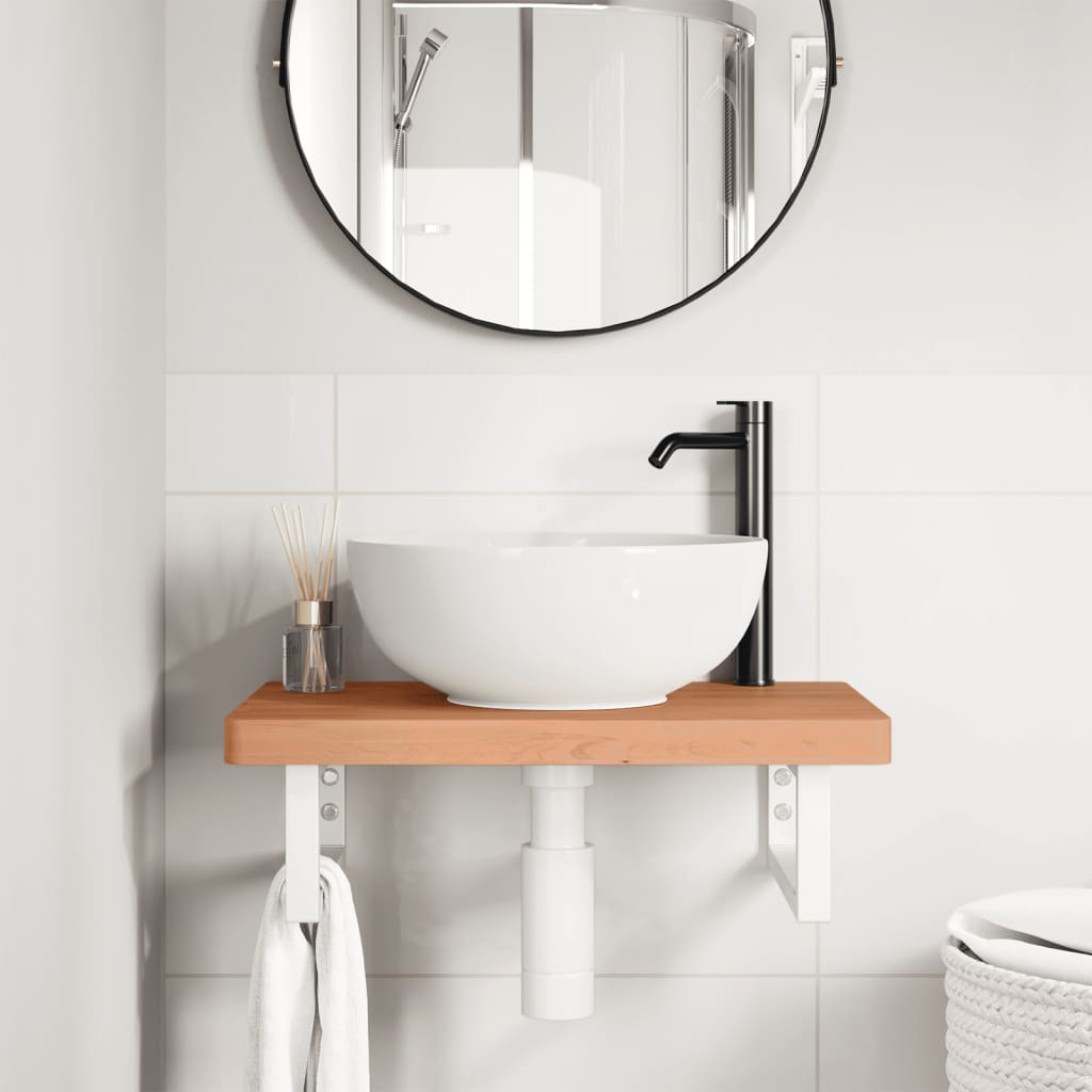 Badkamer wandschap staal en massief beukenhout is nu te koop bij PeponiXL, paradijselijk wonen!