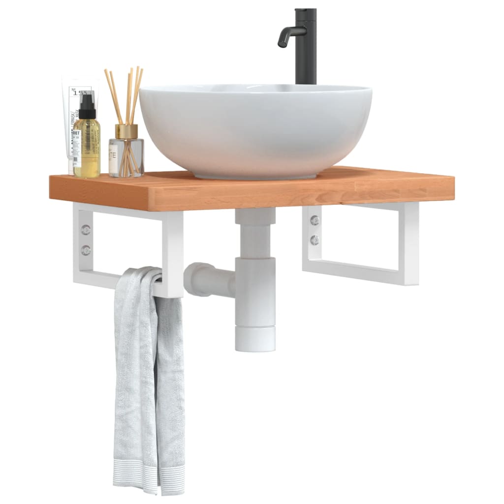 Badkamer wandschap staal en massief beukenhout is nu te koop bij PeponiXL, paradijselijk wonen!