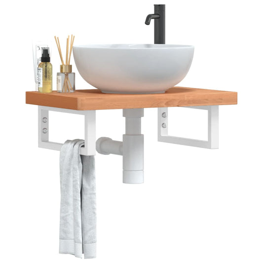 Badkamer wandschap staal en massief beukenhout is nu te koop bij PeponiXL, paradijselijk wonen!