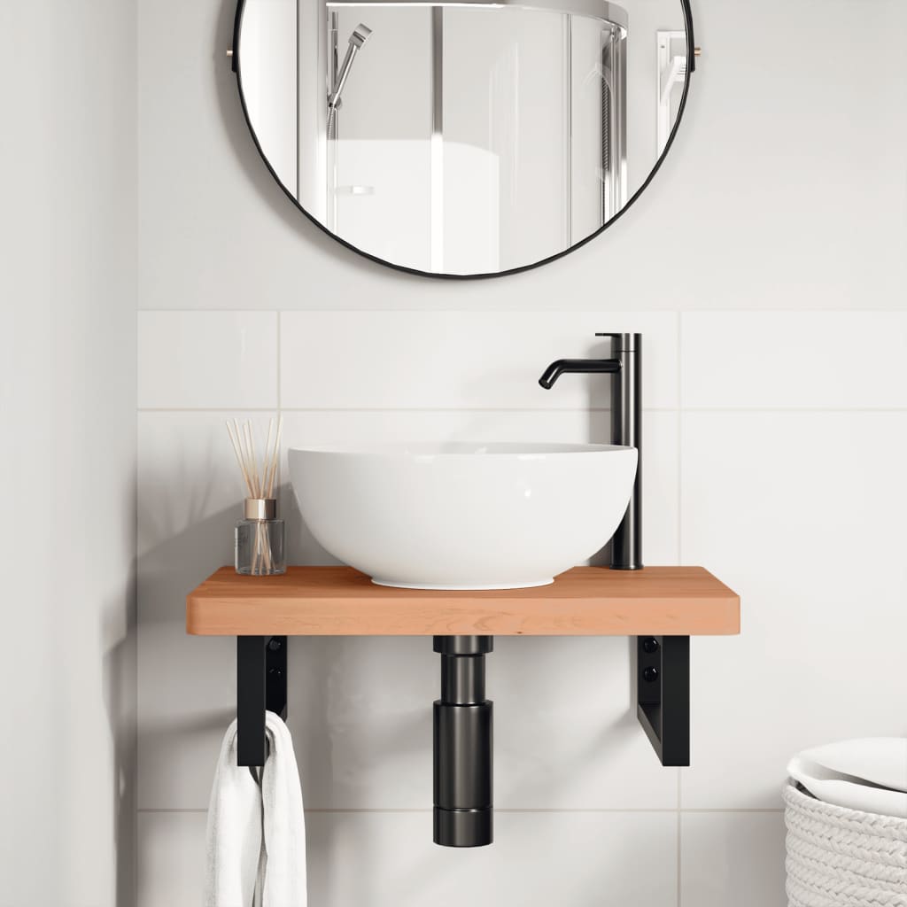 Badkamer wandschap staal en massief beukenhout is nu te koop bij PeponiXL, paradijselijk wonen!