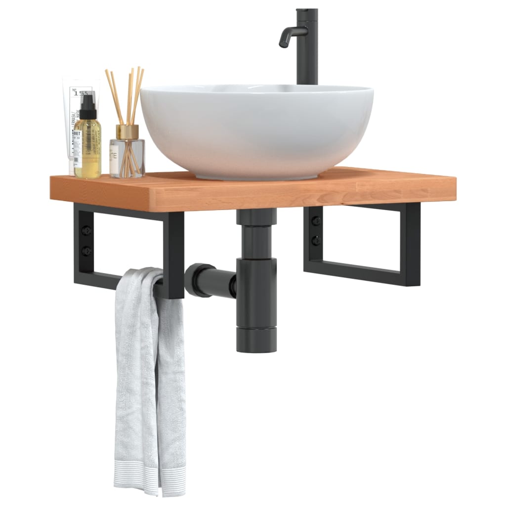 Badkamer wandschap staal en massief beukenhout is nu te koop bij PeponiXL, paradijselijk wonen!