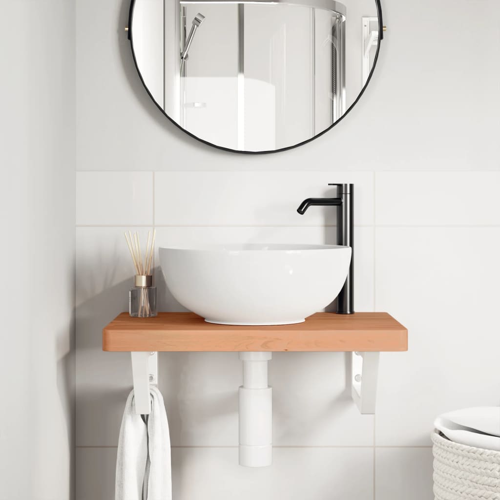 Badkamer wandschap staal en massief beukenhout is nu te koop bij PeponiXL, paradijselijk wonen!