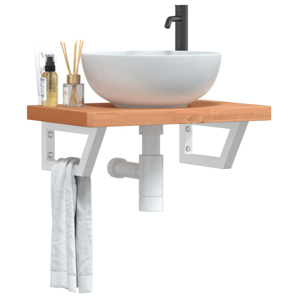 Badkamer wandschap staal en massief beukenhout is nu te koop bij PeponiXL, paradijselijk wonen!