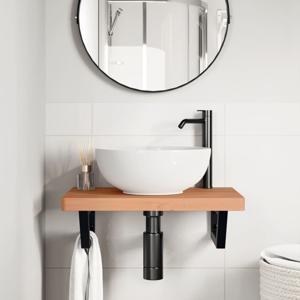 Badkamer wandschap staal en massief beukenhout is nu te koop bij PeponiXL, paradijselijk wonen!