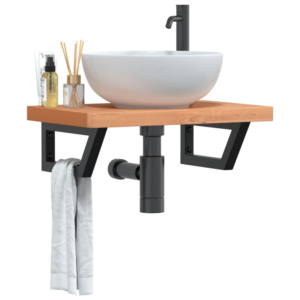 Badkamer wandschap staal en massief beukenhout is nu te koop bij PeponiXL, paradijselijk wonen!