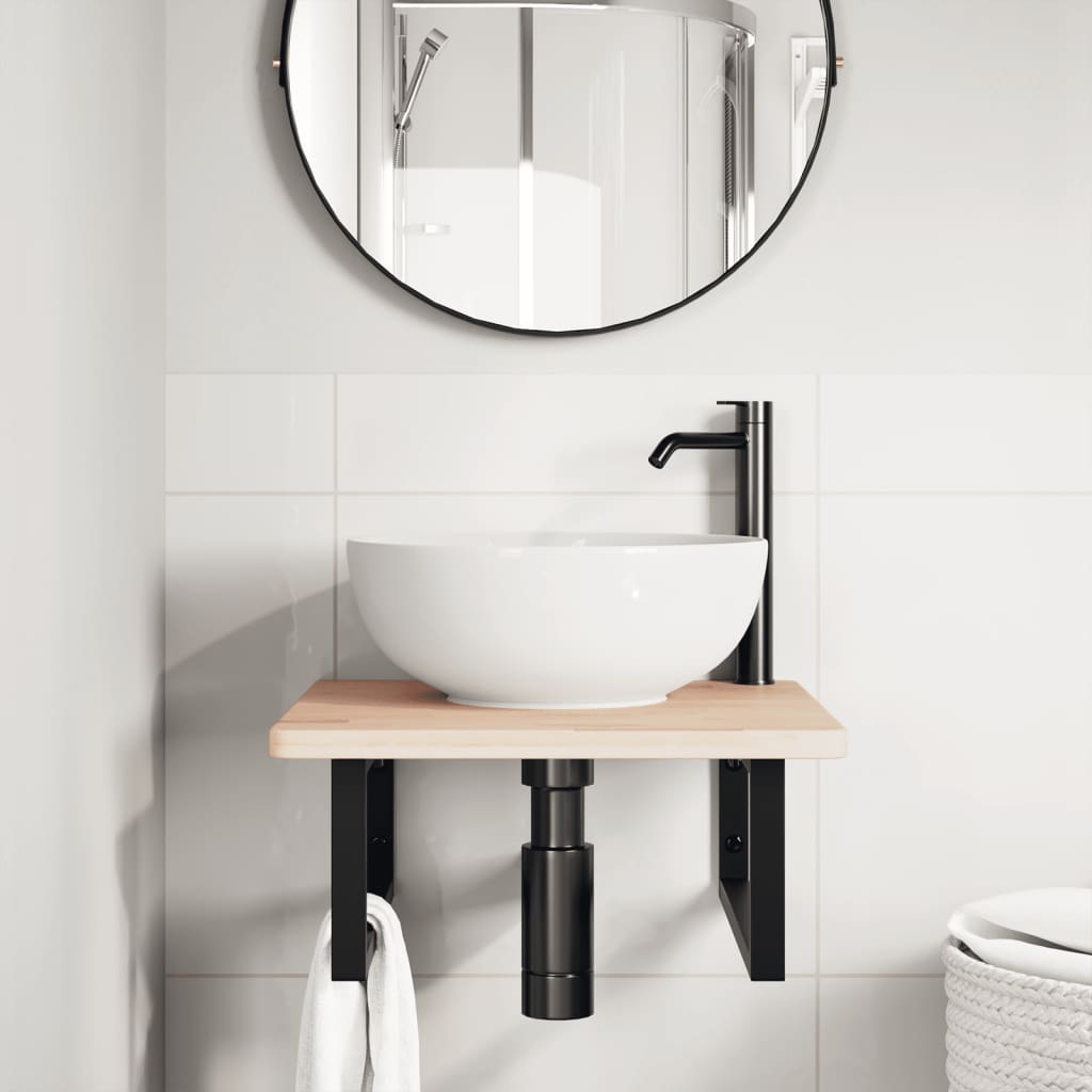 Badkamer wandschap staal en massief eikenhout is nu te koop bij PeponiXL, paradijselijk wonen!