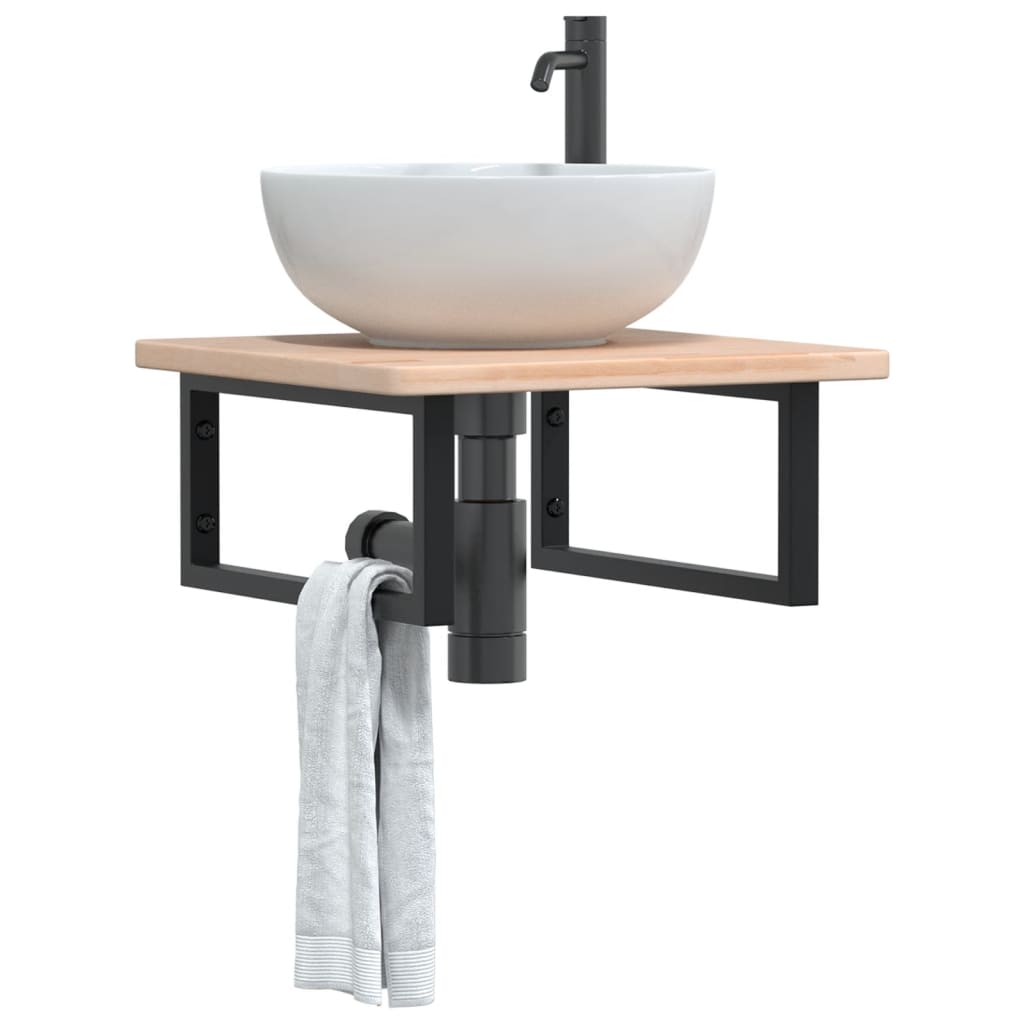 Badkamer wandschap staal en massief eikenhout is nu te koop bij PeponiXL, paradijselijk wonen!