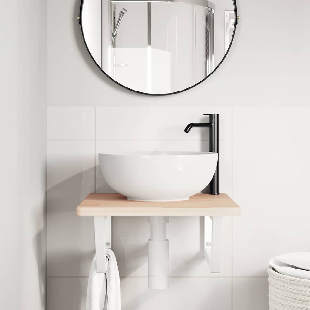 Badkamer wandschap staal en massief eikenhout is nu te koop bij PeponiXL, paradijselijk wonen!