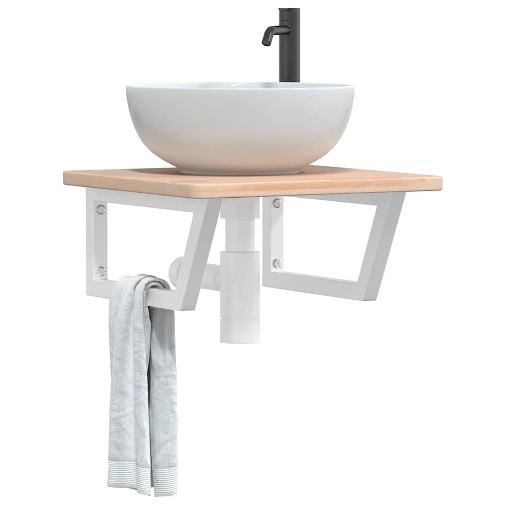 Badkamer wandschap staal en massief eikenhout is nu te koop bij PeponiXL, paradijselijk wonen!
