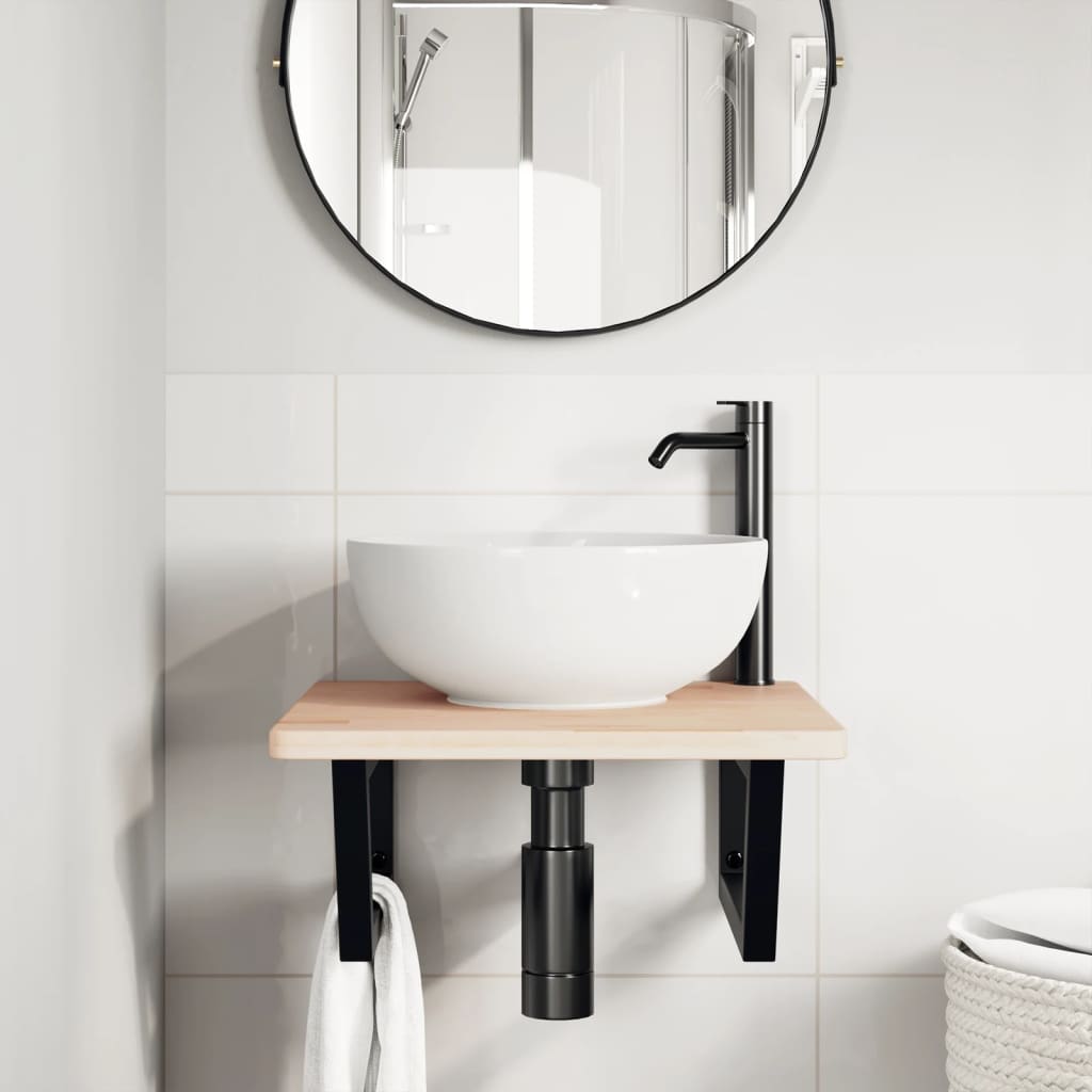 Badkamer wandschap staal en massief eikenhout is nu te koop bij PeponiXL, paradijselijk wonen!