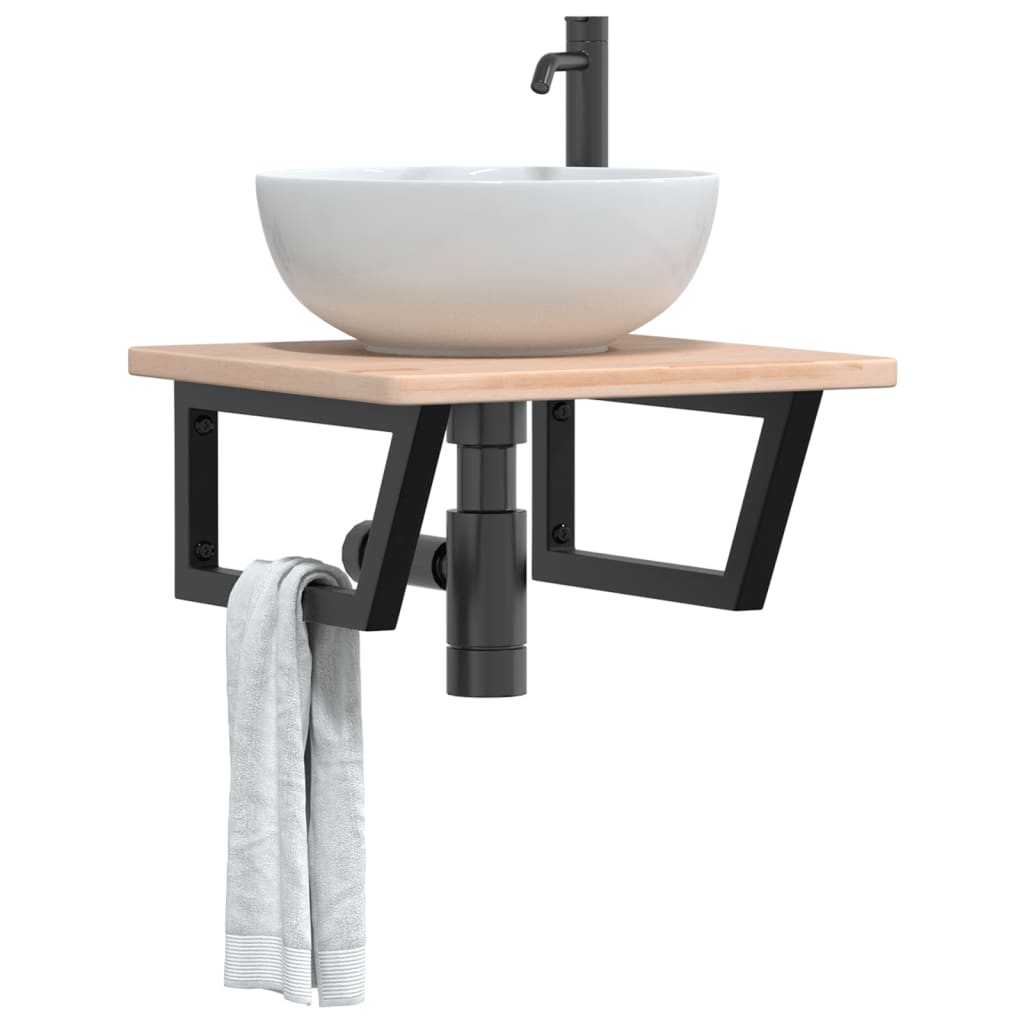 Badkamer wandschap staal en massief eikenhout is nu te koop bij PeponiXL, paradijselijk wonen!