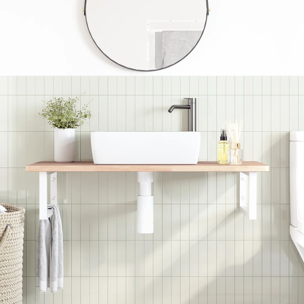 Badkamer wandschap staal en massief eikenhout is nu te koop bij PeponiXL, paradijselijk wonen!