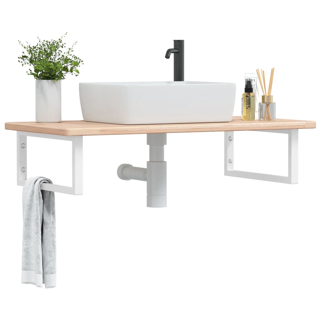 Badkamer wandschap staal en massief eikenhout is nu te koop bij PeponiXL, paradijselijk wonen!