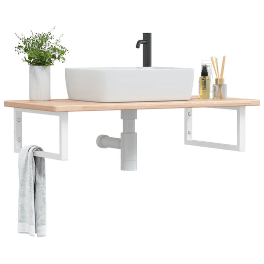 Badkamer wandschap staal en massief eikenhout is nu te koop bij PeponiXL, paradijselijk wonen!