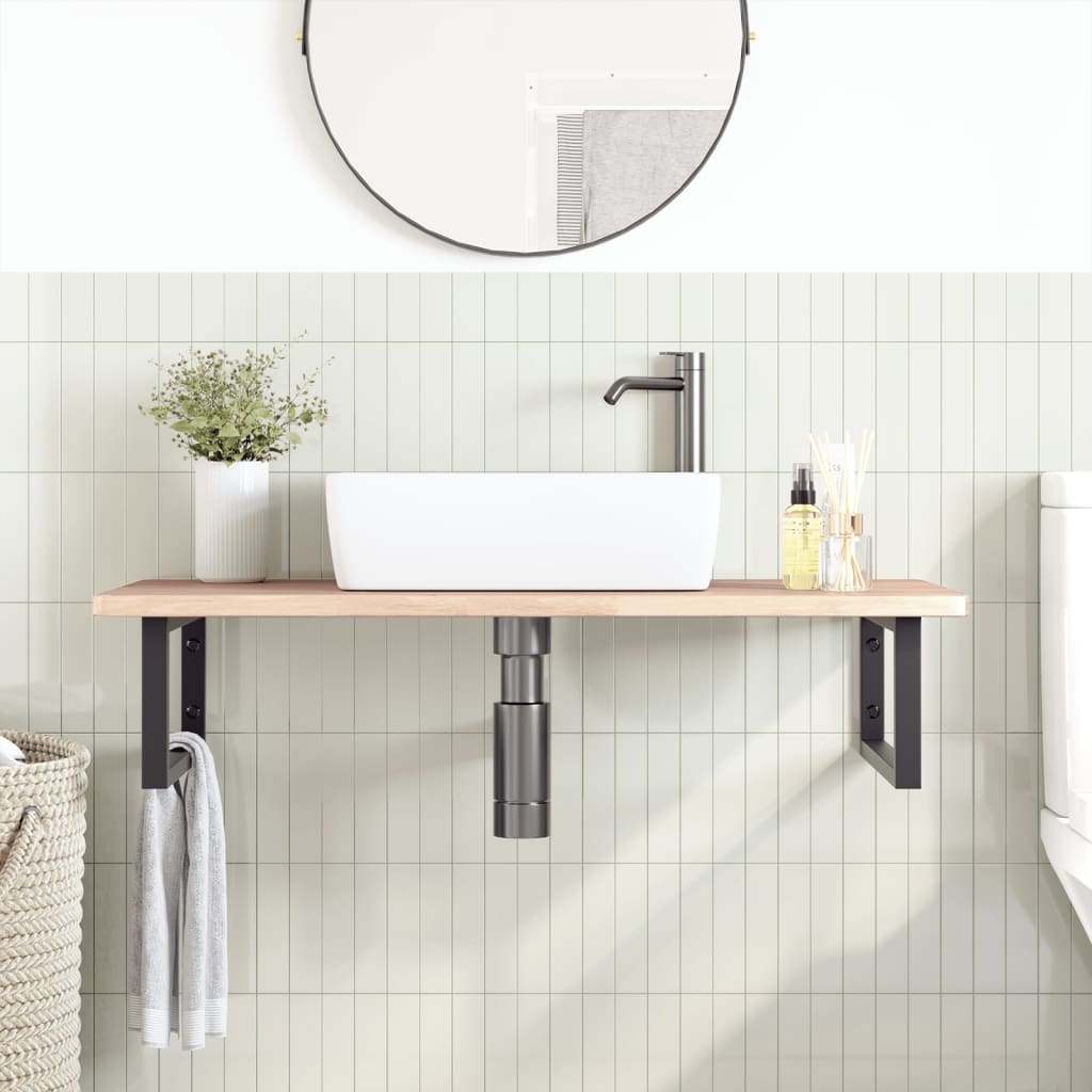 Badkamer wandschap staal en massief eikenhout is nu te koop bij PeponiXL, paradijselijk wonen!