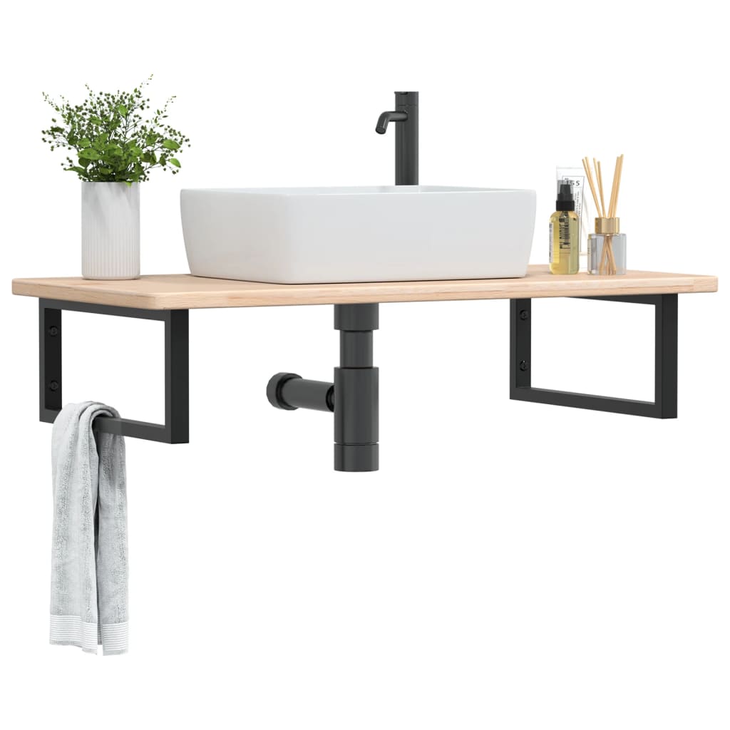 Badkamer wandschap staal en massief eikenhout is nu te koop bij PeponiXL, paradijselijk wonen!