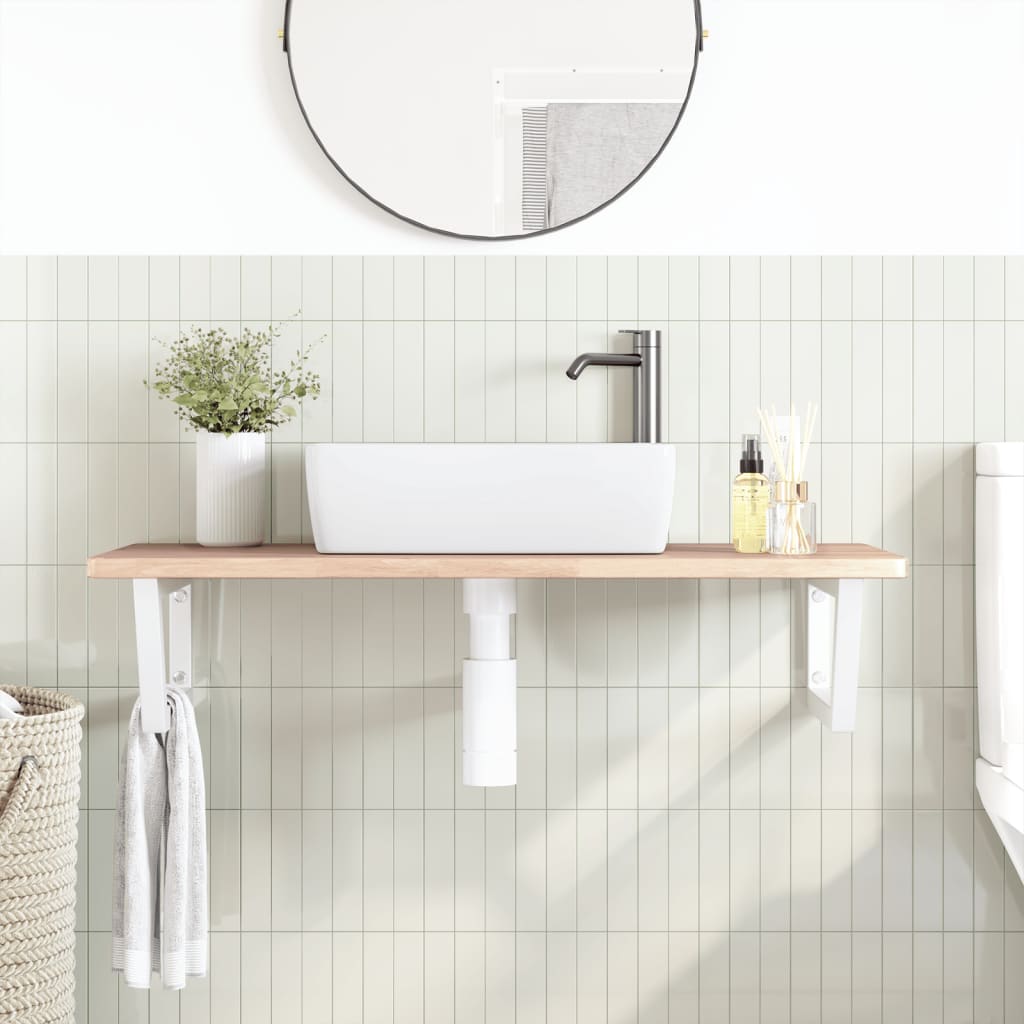 Badkamer wandschap staal en massief eikenhout is nu te koop bij PeponiXL, paradijselijk wonen!