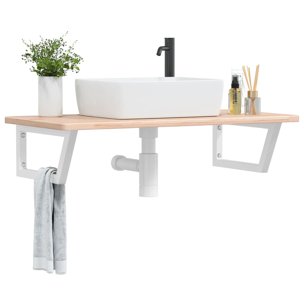 Badkamer wandschap staal en massief eikenhout is nu te koop bij PeponiXL, paradijselijk wonen!