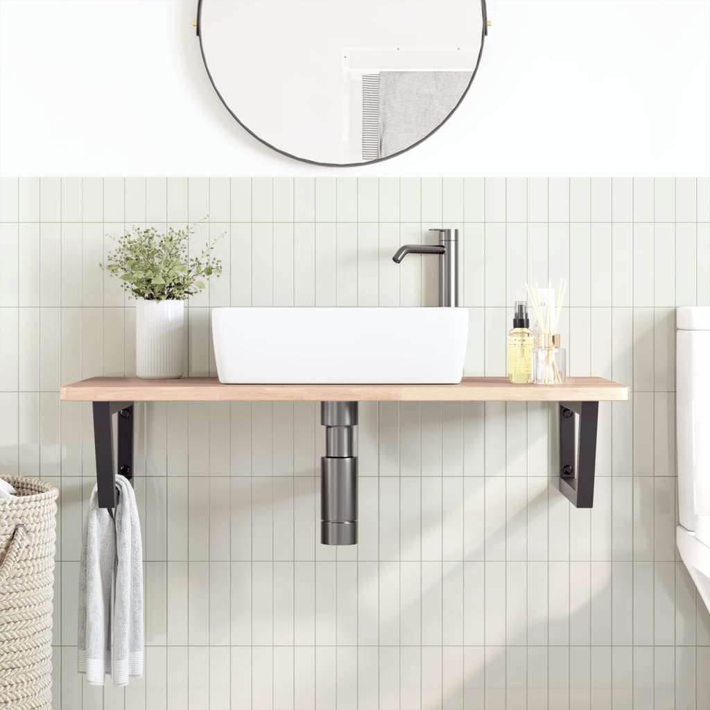 Badkamer wandschap staal en massief eikenhout is nu te koop bij PeponiXL, paradijselijk wonen!