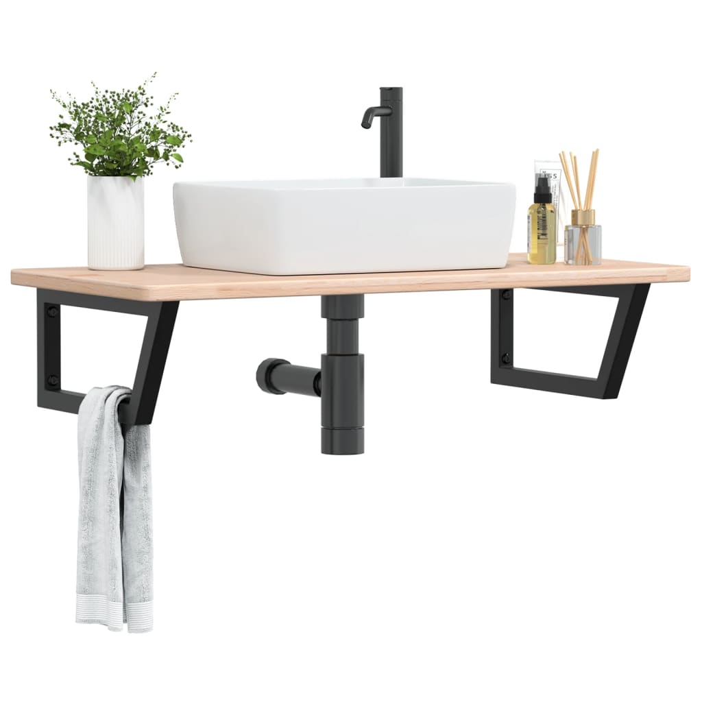 Badkamer wandschap staal en massief eikenhout is nu te koop bij PeponiXL, paradijselijk wonen!