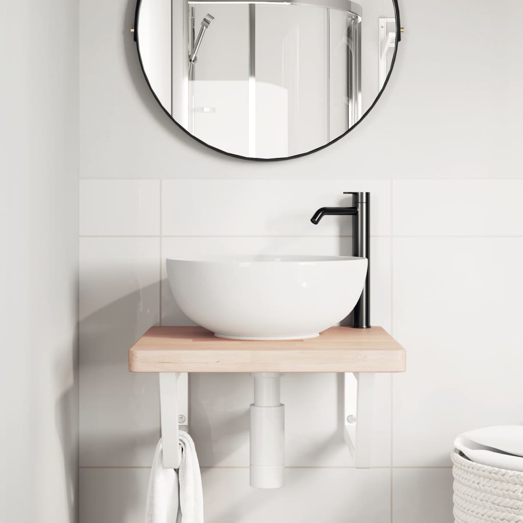 Badkamer wandschap staal en massief eikenhout is nu te koop bij PeponiXL, paradijselijk wonen!