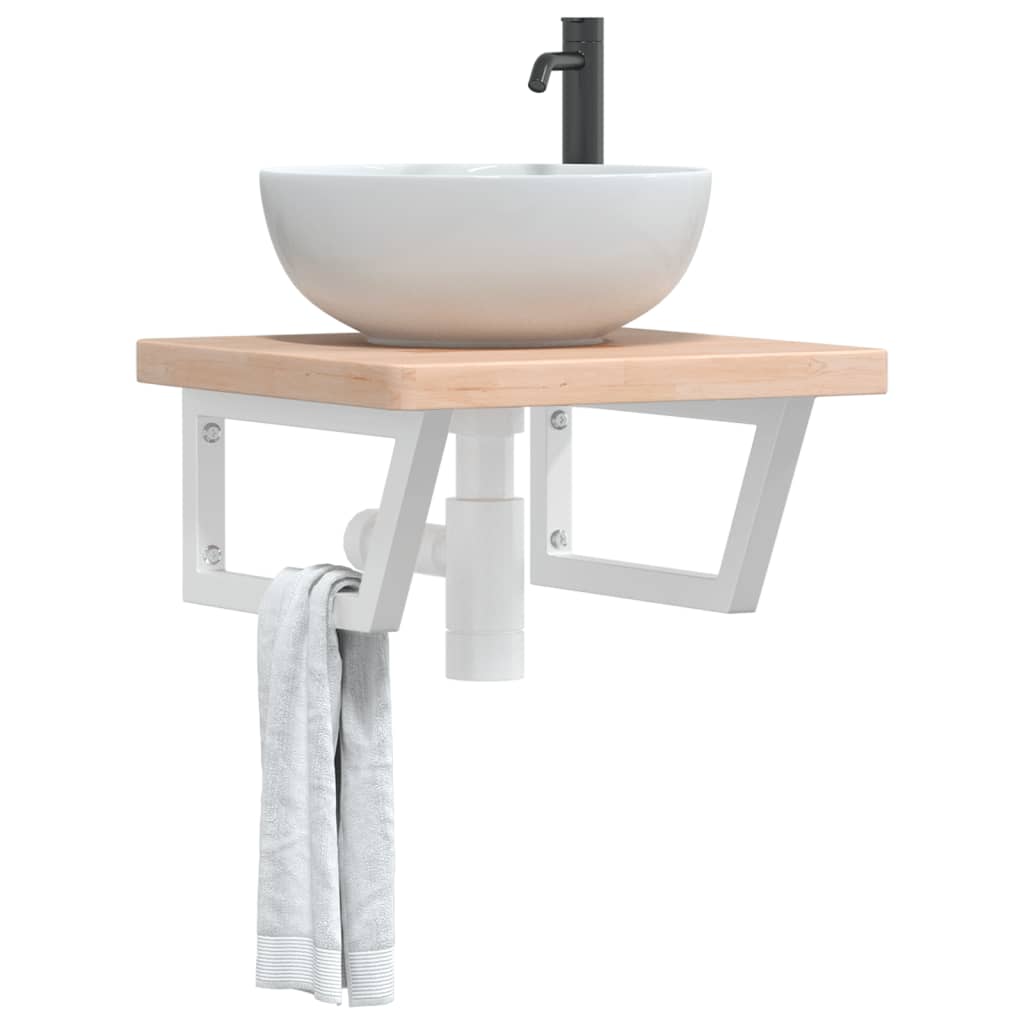 Badkamer wandschap staal en massief eikenhout is nu te koop bij PeponiXL, paradijselijk wonen!