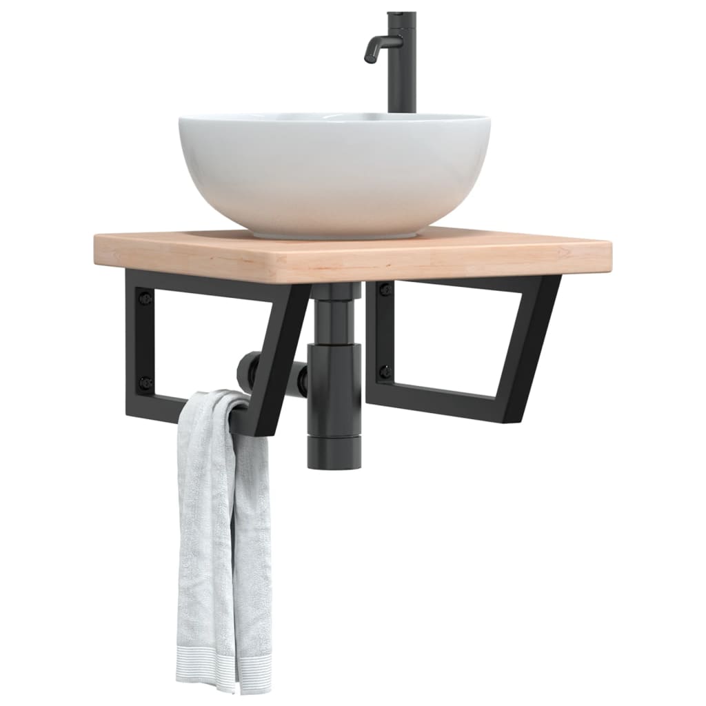 Badkamer wandschap staal en massief eikenhout is nu te koop bij PeponiXL, paradijselijk wonen!