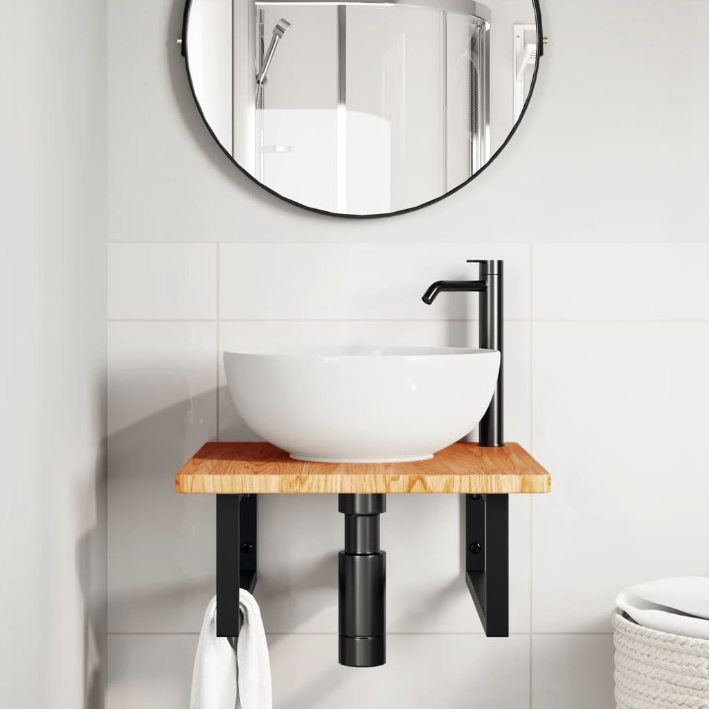 Badkamer wandschap staal en massief eikenhout is nu te koop bij PeponiXL, paradijselijk wonen!