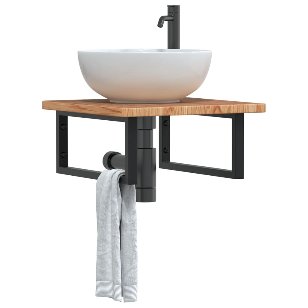Badkamer wandschap staal en massief eikenhout is nu te koop bij PeponiXL, paradijselijk wonen!
