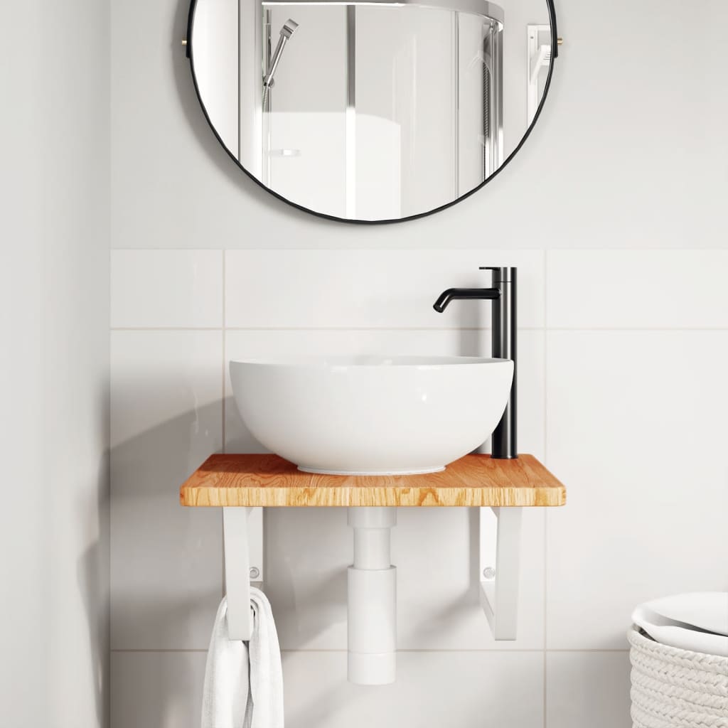 Badkamer wandschap staal en massief eikenhout is nu te koop bij PeponiXL, paradijselijk wonen!